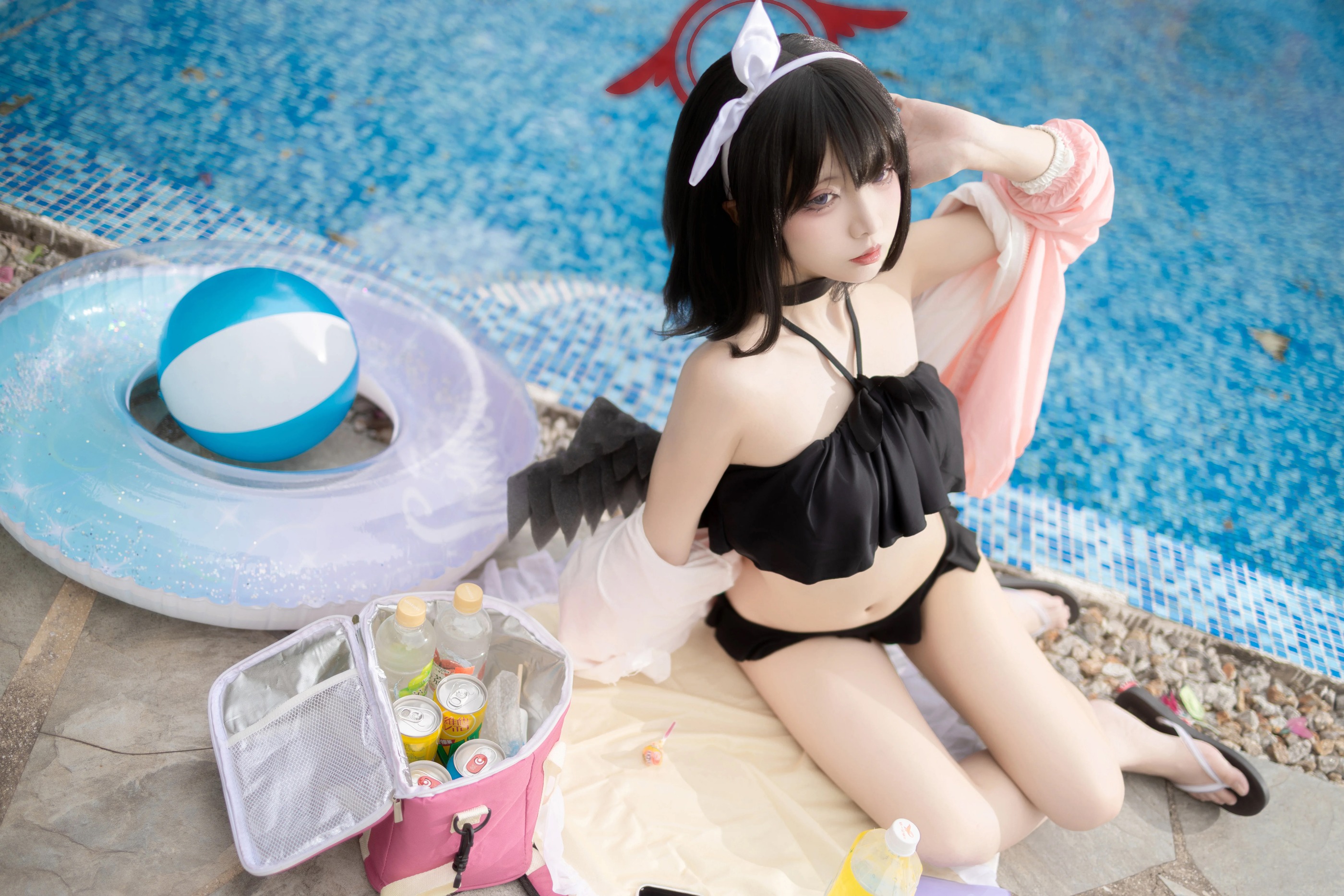 图片[1]-纸悦Etsu_ko – NO.042 蔚蓝档案 静山真白泳装[28P]-XikXak